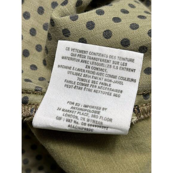 Pilcro and the Letterpress Hyphen Ankle Pants Womens Size 29 Olive Green Stretch - Picture 4 of 8
